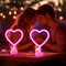 2 Pack Heart Neon Signs, LED Lights Battery Operated or USB Powered Decoration Lamp, Neon Lights Decor for Valentine's Day Gifts, Wedding, Party, Pink Room Decor (Pink Heart)